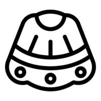 Simple line art icon of a spaceship flying in space vector
