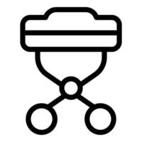 Database icon showing cloud data sharing network vector