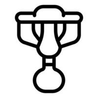 Black outline icon of a baby bottle drying rack simplifying bottle sterilization for parents vector