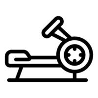 Rowing machine icon depicting exercise equipment for working out vector