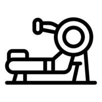 Gym equipment icon depicting seated row machine for back exercise vector