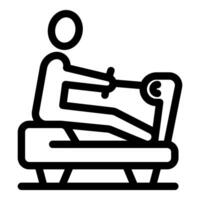Athlete using rowing machine for training workout vector
