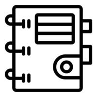 Notepad with spiral binding and pen holder for taking notes vector