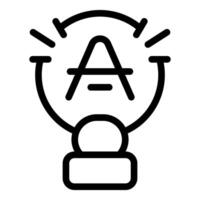 Artificial intelligence crystal ball generating letter a with lightnings vector