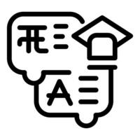 Graduation cap appearing from a chat bubble with text vector