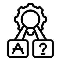 Machine learning algorithm choosing best option icon vector