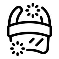 Vr games developing process presenting with vr glasses wearing vector