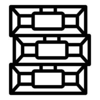 Line art icon of a data center with servers storing information vector