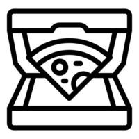 Slice of pizza being served in cardboard box vector