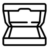Empty cardboard pizza box open for food delivery vector