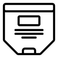 Black outline icon representing a floppy disk vector