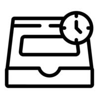 Inbox representing time management with clock icon vector