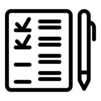 Businessman completing checklist on clipboard using pen vector