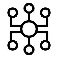 Network hub connecting multiple devices icon vector