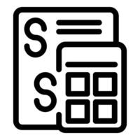Financial report icon showing calculator and money for business and finance vector