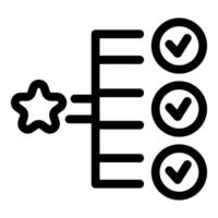 Star moving towards checklist tick marks representing project management vector