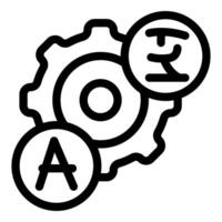 Machine translation software working with different languages vector