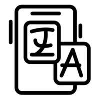 Smartphone displaying language translation app icon vector