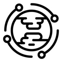 Global network connecting continents through data exchange vector