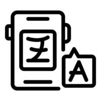 Online language translator application translating chinese hieroglyph to english letter a vector