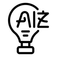 Light bulb combining english and chinese characters representing artificial intelligence vector