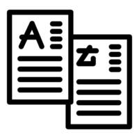 Online translator translating document from a to z languages vector