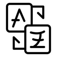 Language exchange program icon depicting translation services vector