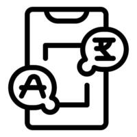 Smartphone displaying language translation app interface vector