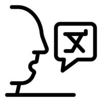 Person speaking hebrew language in speech bubble icon vector