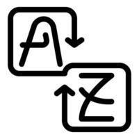 Language exchange concept with letters a and z exchanging positions vector
