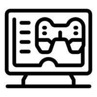 Computer showing video game controller icon for online gaming vector