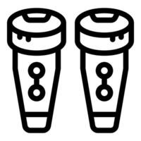 Pair of wireless earbuds connecting using bluetooth technology vector