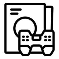 Game console with gamepad for playing videogames vector