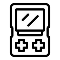 Line drawing of a handheld video game console with d pad and screen vector