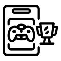 Game controller on certificate with trophy for winner vector