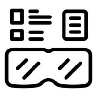 Virtual reality glasses showing augmented reality interface vector