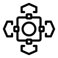 Data exchange system connecting to multiple devices icon vector