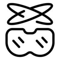 Line art icon of vr goggles creating augmented reality experience vector