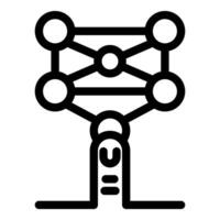 Finger touching digital network icon representing data connection vector