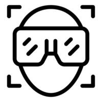 Man wearing vr headset experiencing virtual reality vector