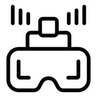 Virtual reality glasses sending and receiving signals icon vector