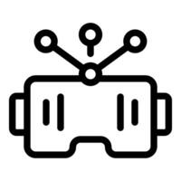 Virtual reality glasses sending and receiving data signals icon vector
