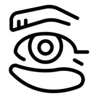 Eyebrow shaping showing human eye and brow line vector