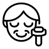 Senior man using electric razor for shaving face vector
