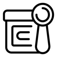 Magnifying glass inspecting document for quality control vector