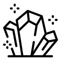 Group of sparkling crystals growing on surface icon vector