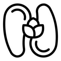 Hop flower with kidney shape representing beer benefits for urinary system vector