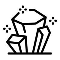 Sparkling group of minerals with geometric shapes on a flat surface vector