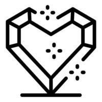 Geometric diamond heart sparkling on black background vector