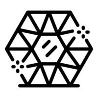 Hexagonal crystal structure shining with bright light vector